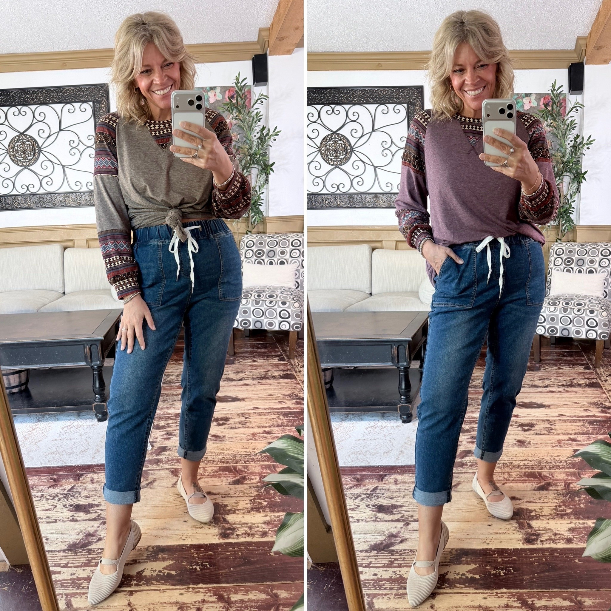 Super soft tee size 10, jeans size 12 but would prefer the 10. Casual running errands outfit

#LTKootd #LTKOver40 #LTKMidsize