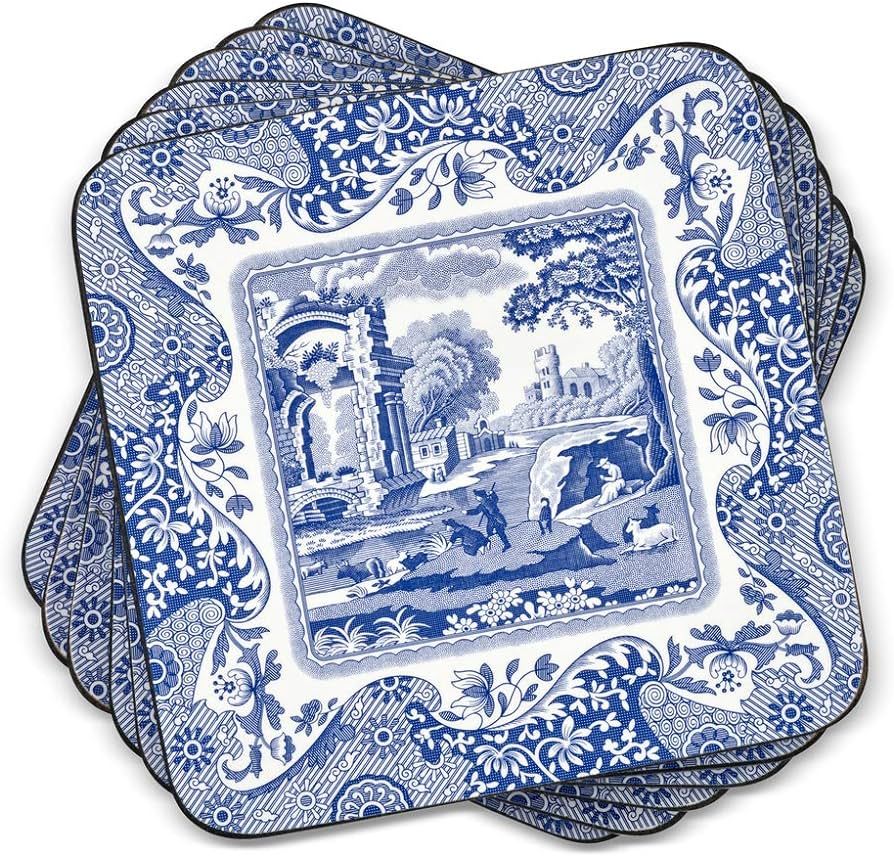 Pimpernel Spode Blue Italian Collection Coasters | Set of 6 | Cork Backed Board | Heat and Stain ... | Amazon (US)