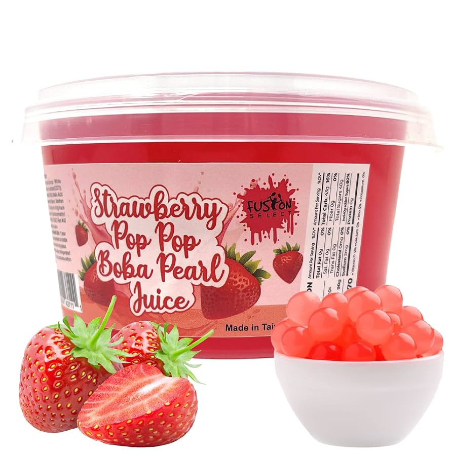 Fusion Select Strawberry Popping Boba Pearls Bursting Boba For Fruit Tea Dessert Toppings 450 Gra... | Amazon (US)