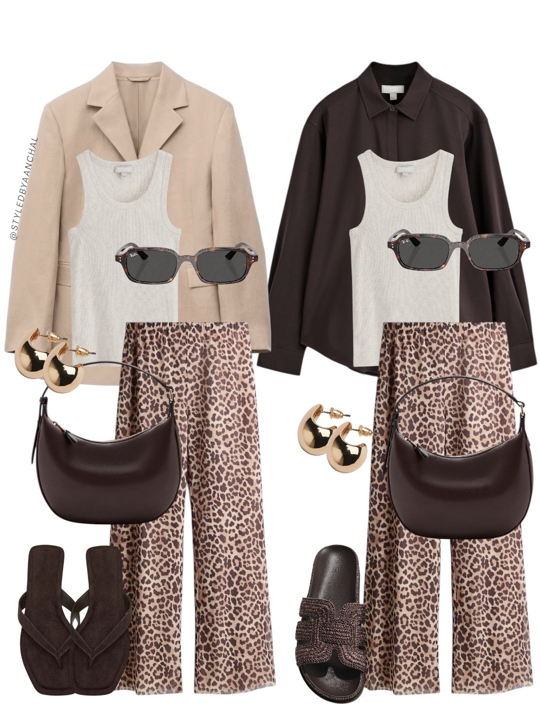 Styling leopard pants, two ways 🐆✨

• keep it light with beige layers + flats
• go rich with chocolate tones + slides 

Which one feels more you? Save for later 🤎

leopard print outfit, neutral style, casual chic outfit, minimal fashion, effortless outfit ideas, everyday outfit inspo, tonal dressing, street style look, modern casual outfit, chic styling.

#LTKootd #LTKTravel #LTKSeasonal
