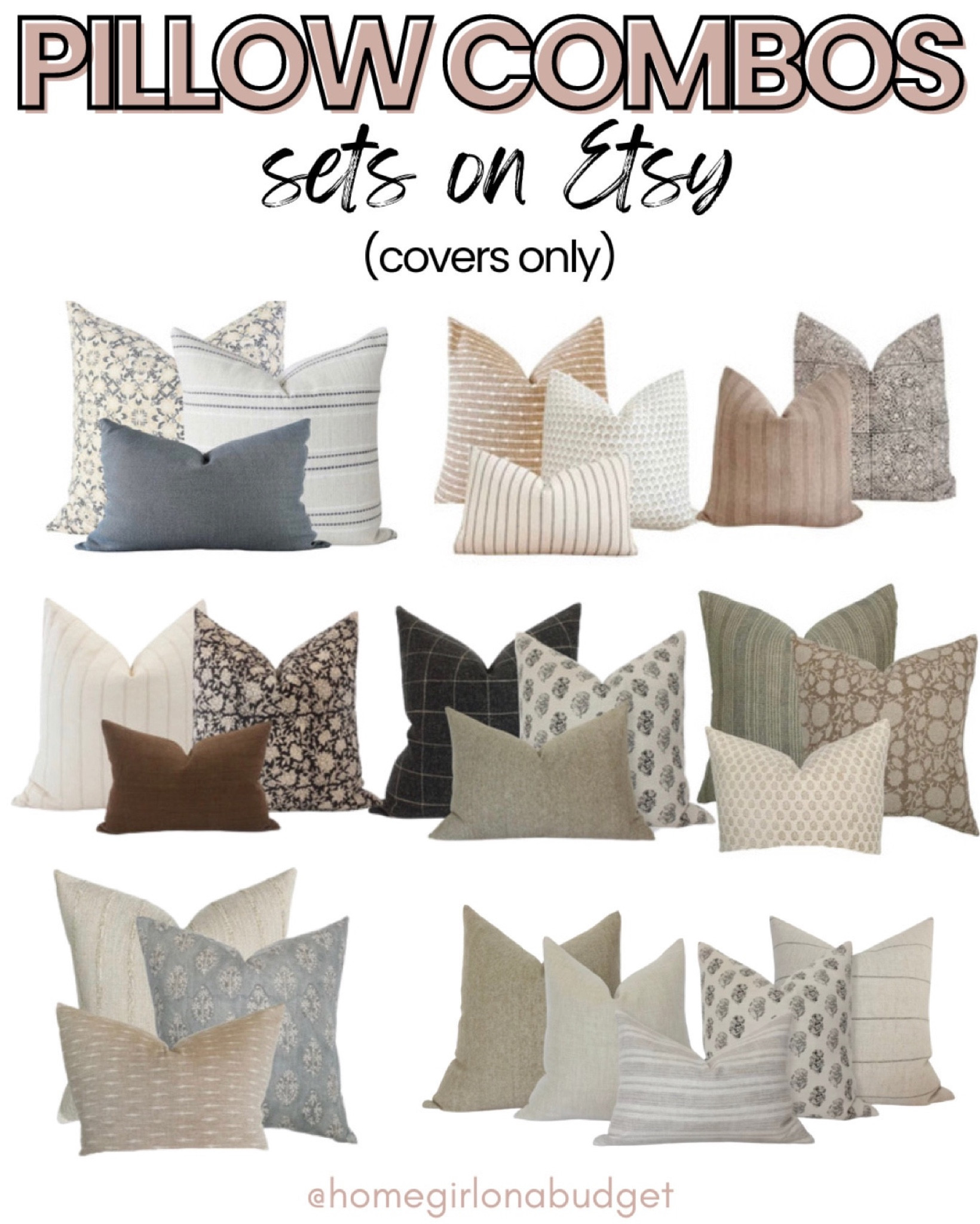 Neutral throw pillow store set