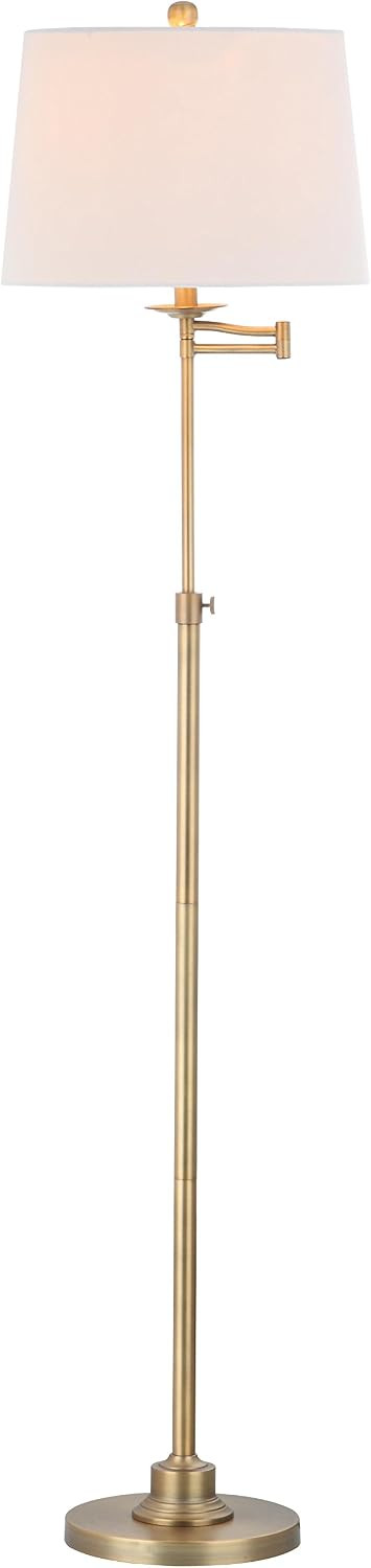 SAFAVIEH Lighting Collection Nadia Traditional Farmhouse Swivel Swing Arm Gold 64-inch Adjustable Height Living Room Bedroom Home Office Standing Floor Lamp (LED Bulb Included) | Amazon (US)