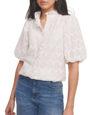 Women's Jacquard Ruffle Blouse | Bloomingdale's (US)