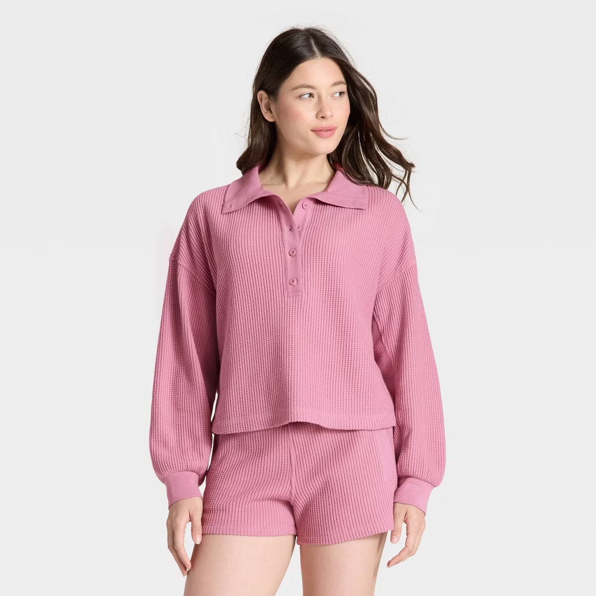 Women's Waffle Henley Sweatshirt - Auden™ | Target