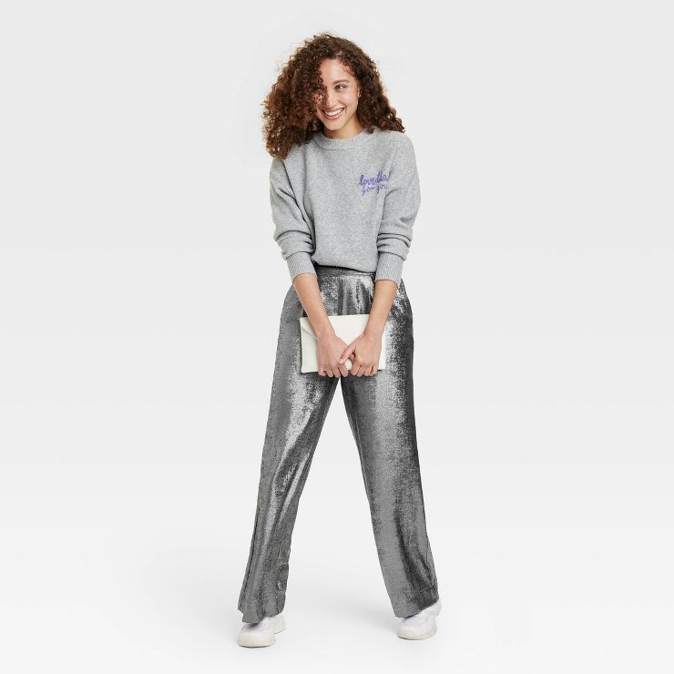 Women's High-Rise Metallic Wide Leg Pants - A New Day™ | Target