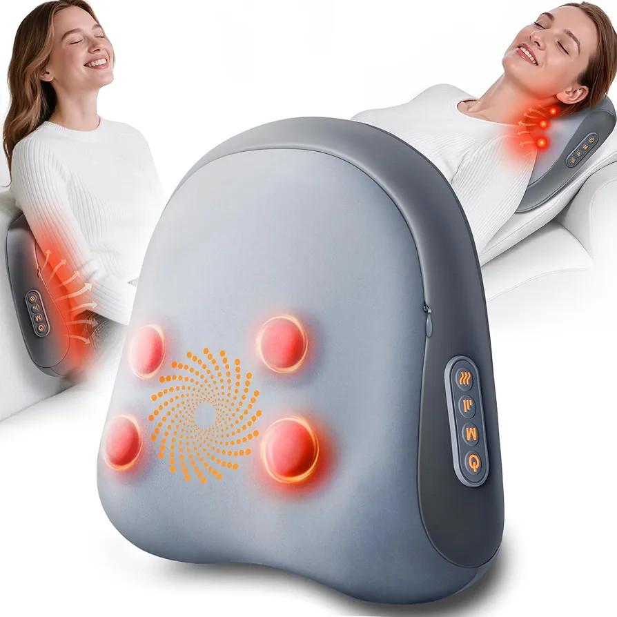 Shiatsu Back and Neck Massager with Heat – Deep Kneading Massage Pillow for Relaxation – Cord... | Amazon (US)