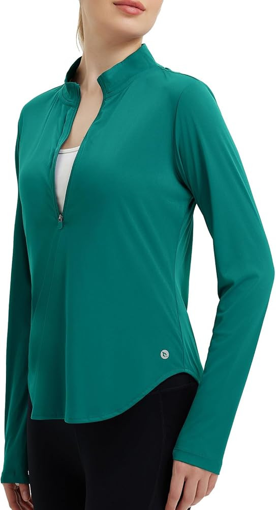 baleaf Women's Sun Shirts UPF50+ Half 1/4 Zip Shirt Rash Guard Long Sleeves SPF Lightweight Cloth... | Amazon (US)
