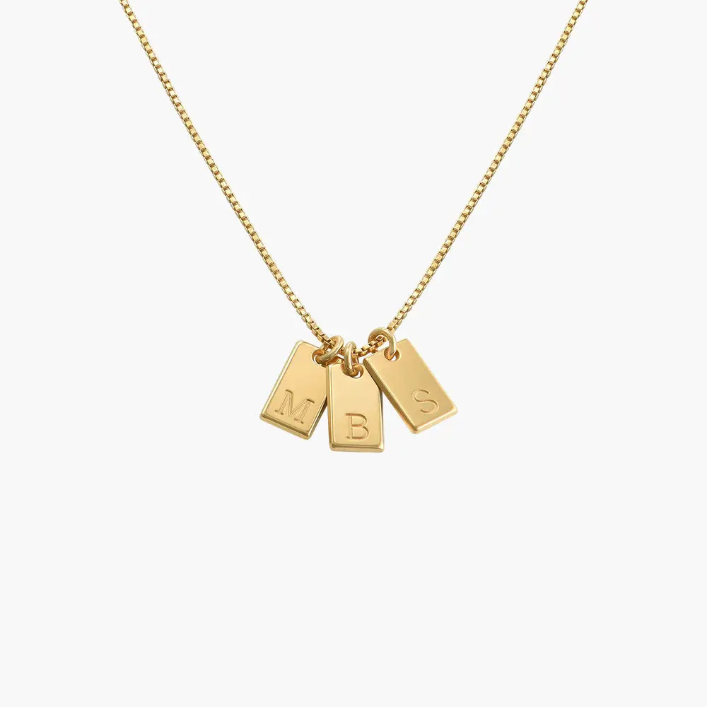 Willow Tag Initial Necklace - Gold Vermeil | Oak & Luna (US)