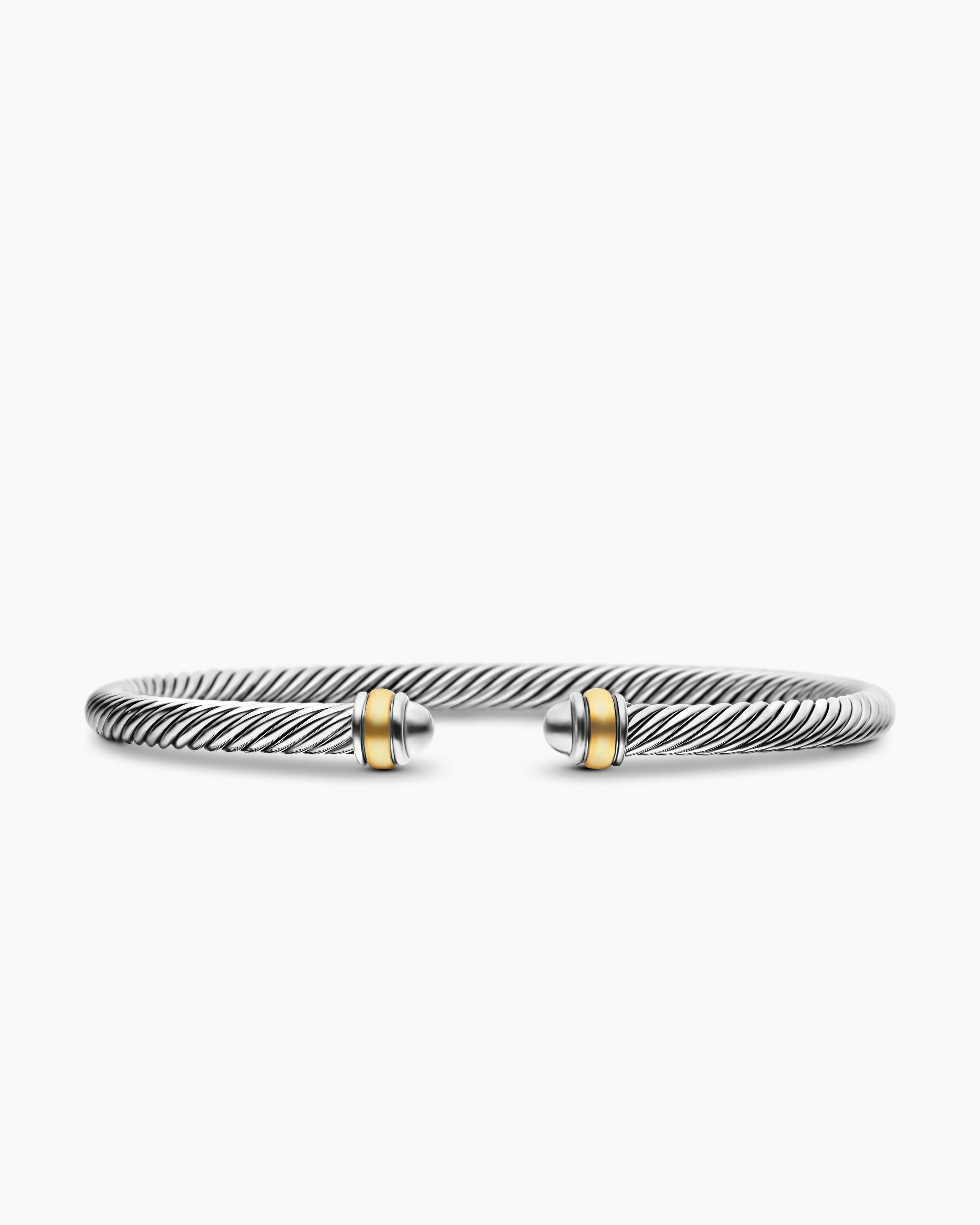 David Yurman | Classic Cable Bracelet in Sterling Silver with 18K Yellow Gold, 4mm | David Yurman