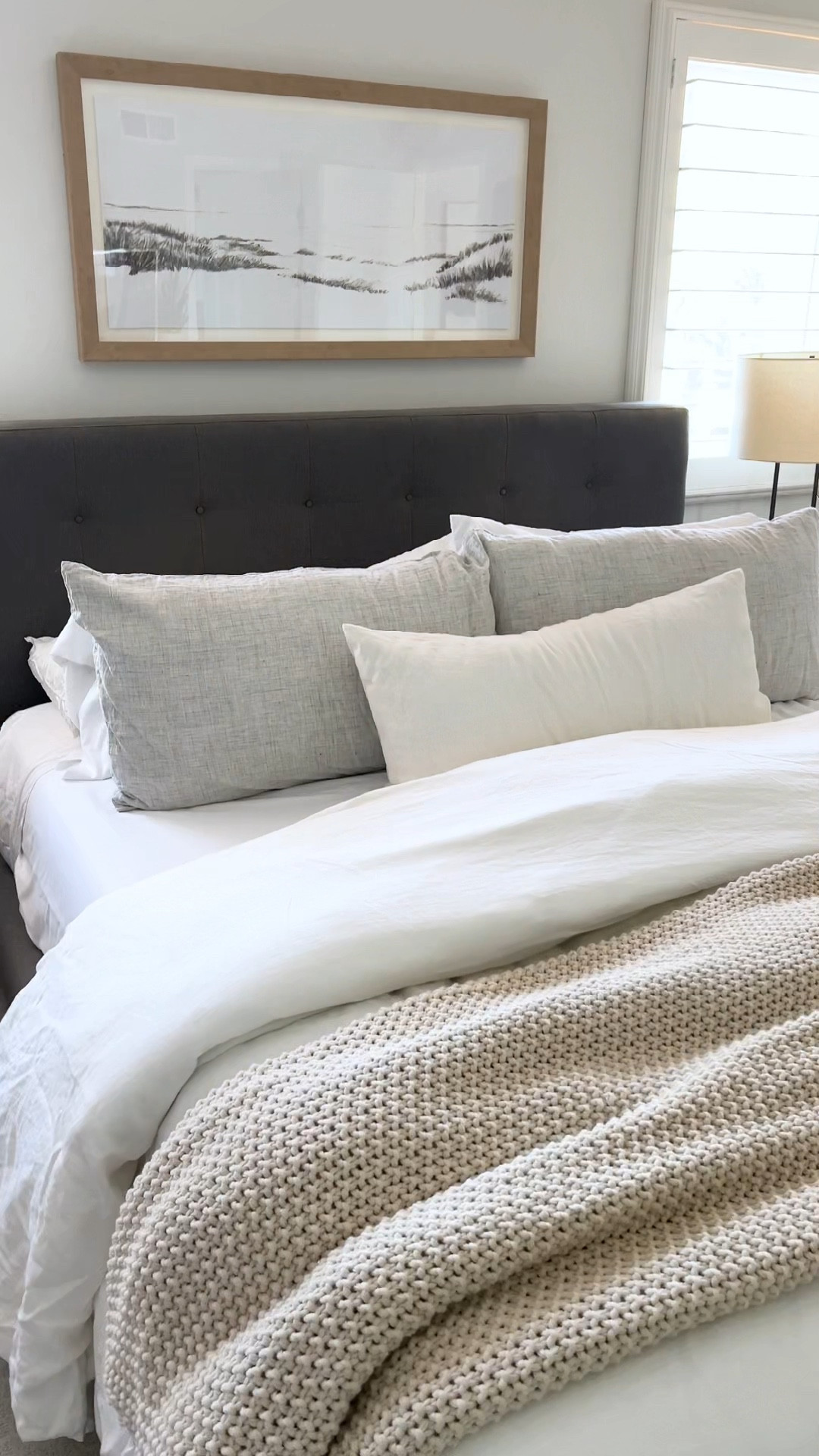 Bedroom styling. Target art, target chunky throw blanket, crate & barrel bed, west elm linen bedding. Amazon denim jumpsuit.

#LTKFindsUnder100 #LTKFindsUnder50 #LTKHome