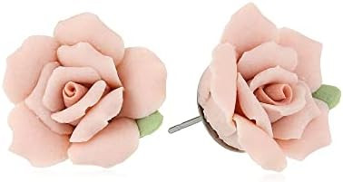 1928 Jewelry Classic Porcelain Rose Post Earrings For Women, Hand Crafted Flowers, Timeless Flora... | Amazon (US)