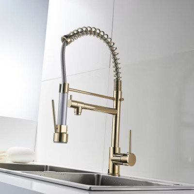 Brushed Gold Pull-Down Kitchen Faucet | Target