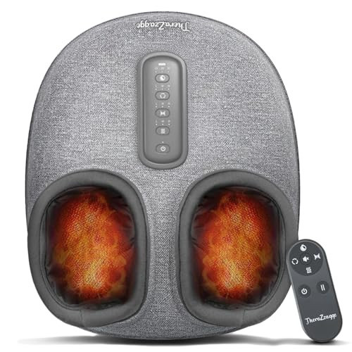THERAZZAGGE Foot Massager with Heat, Compression, Shiatsu Foot Massager Machine with Remote, Auto-Off Timers, Foot Warmer for Home Office, Up to Size 14 | Amazon (US)