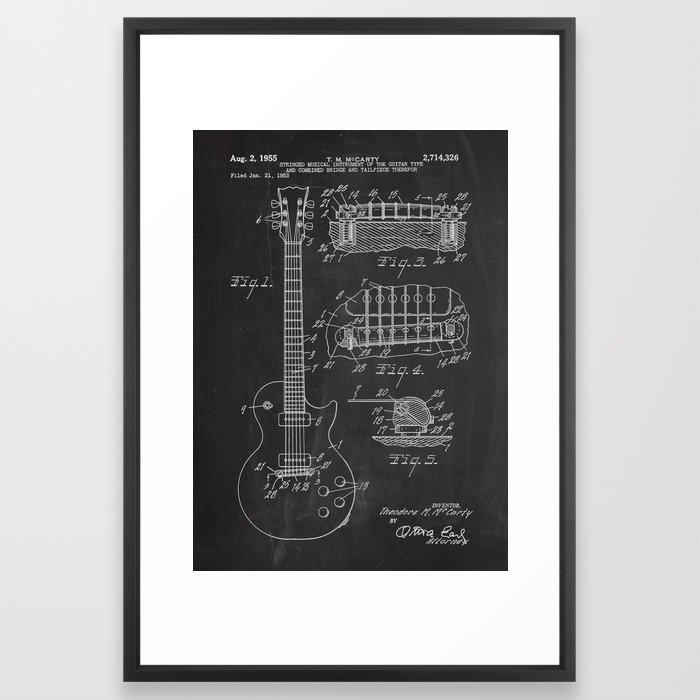 Guitar Patent Framed Art Print | Society6