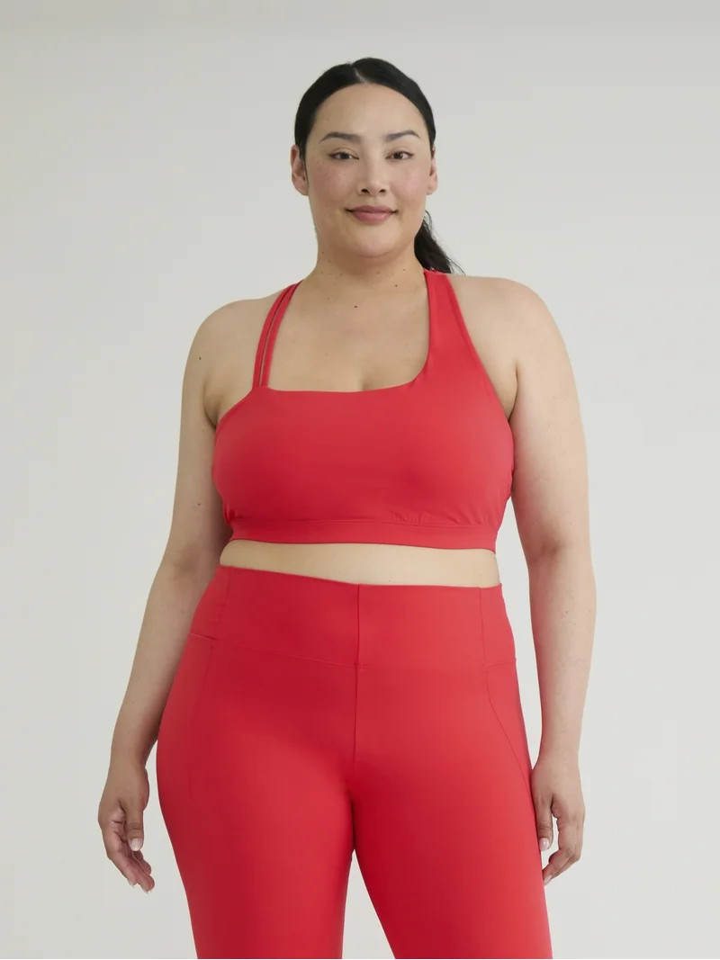 Avia Women's and Women’s Plus SoftSculpt One Shoulder Sports Bra, Sizes XS-4X | Walmart (US)