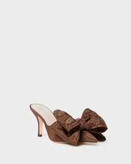 Margot Chocolate Moiré Bow Mule | Loeffler Randall