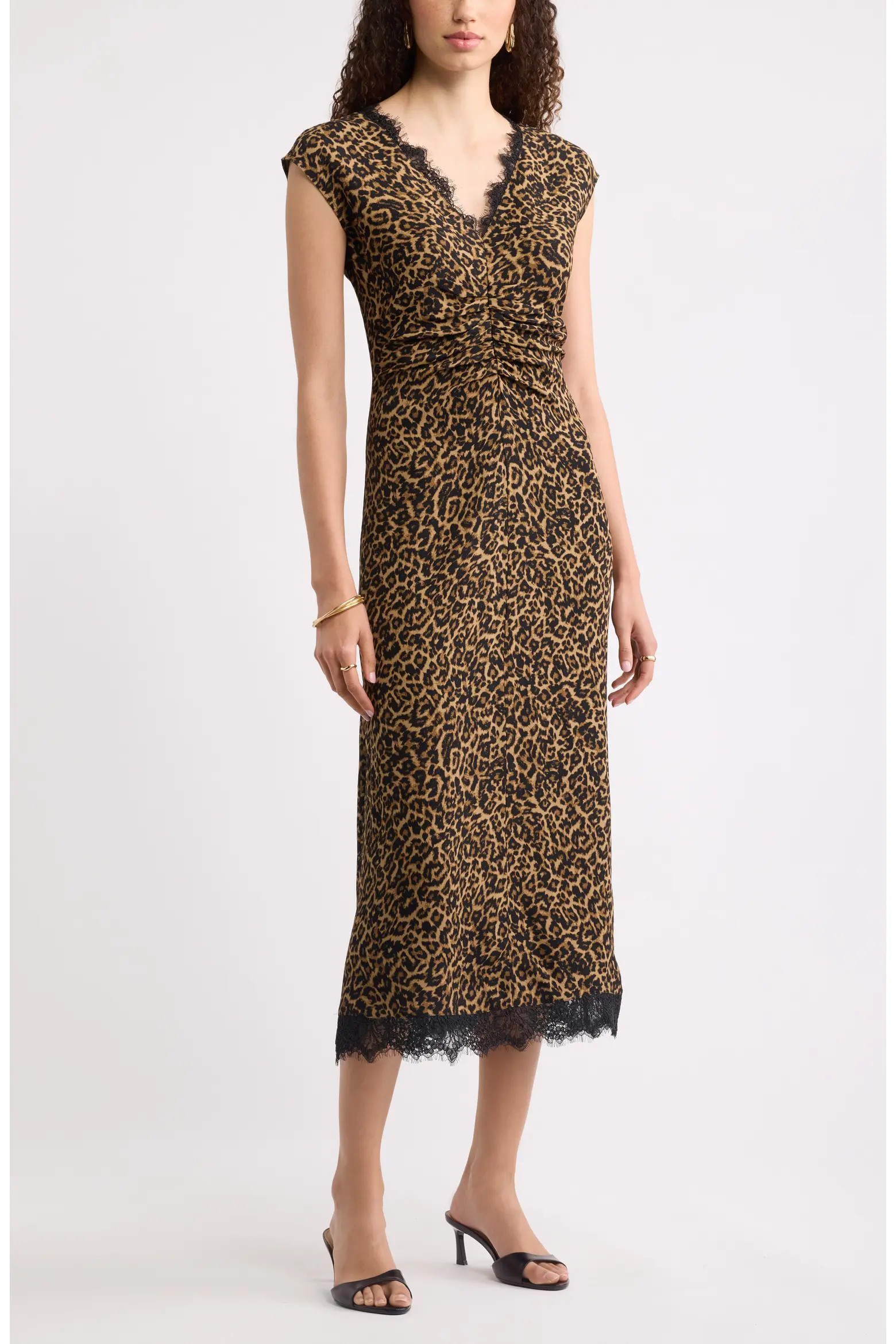 Nordstrom Lace Trim Midi Dress (Women) | Nordstrom | Nordstrom