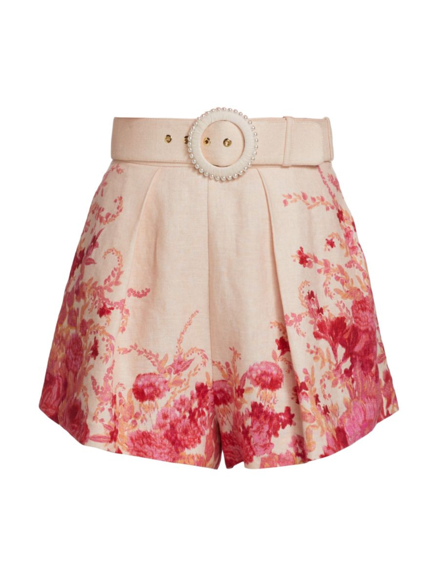 High Tide Belted Linen Tuck Shorts | Saks Fifth Avenue