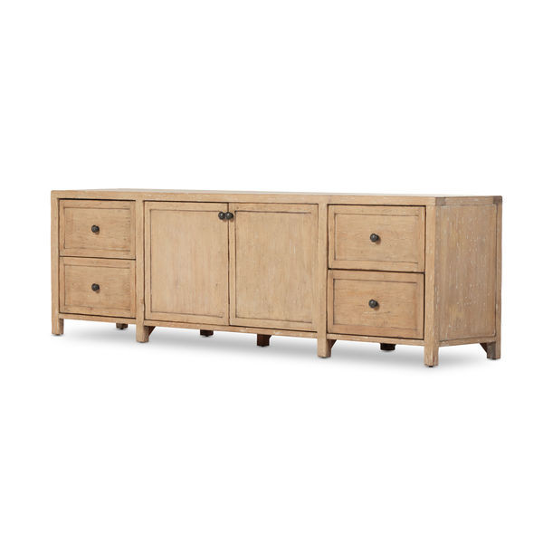 Gaines Solid Aged Light Pine Media Console | Scout & Nimble