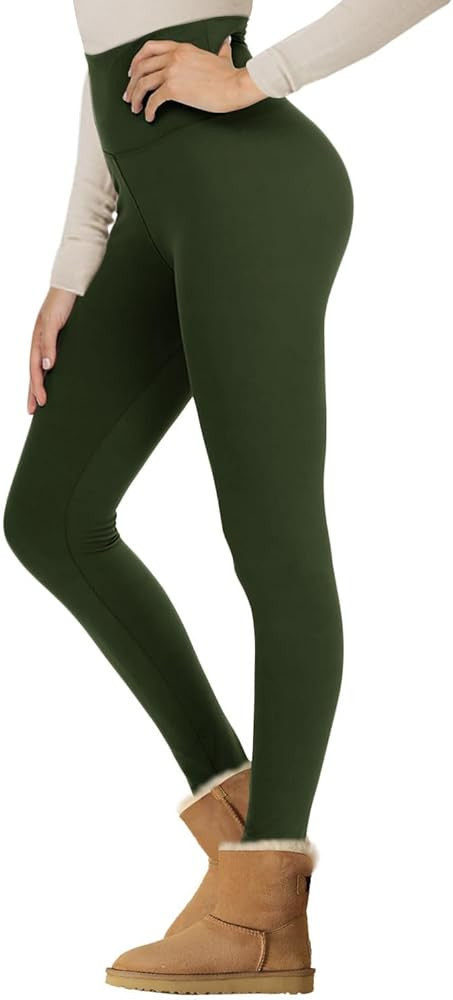 NexiEpoch Fleece Lined Leggings Women - High Waisted Winter Yoga Pants Tummy Control Soft Thermal... | Amazon (US)