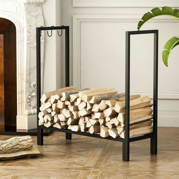 Hitow Firewood Rack, Sturdy Firewood Log Rack Foldable Holder Large Stand Indoor Outdoor Rustproo... | Walmart (US)