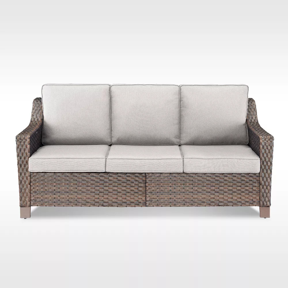 Belord Wicker Outdoor Couch, Brown Wicker Sofa Outdoor Furniture with All Weather Rattan and Olef... | Target