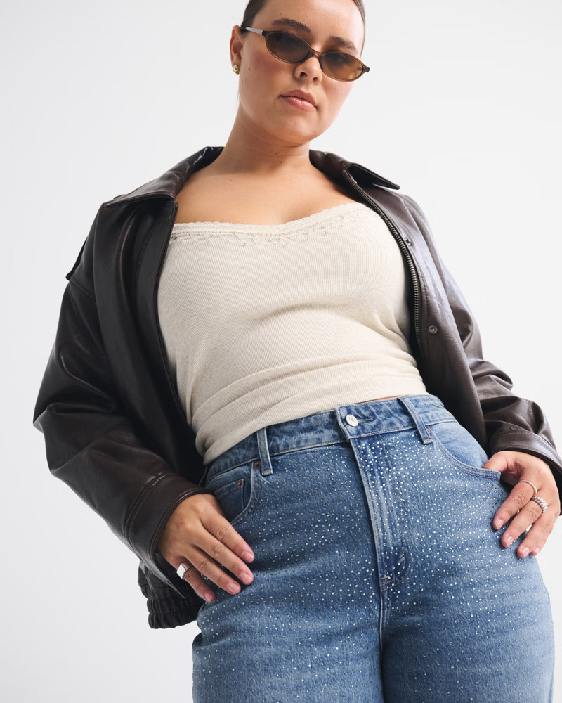 Women's Curve Love High Rise Bootcut Lace Jean | Women's | Abercrombie.com | Abercrombie & Fitch (US)