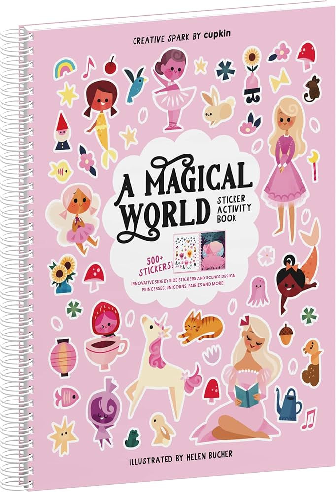 Cupkin A Magical World Princess Sticker Book Activity for Kids, Toddler Airplane Travel Essential... | Amazon (US)