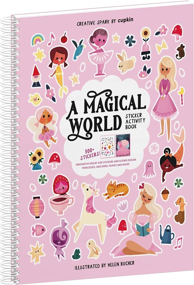 Cupkin A Magical World Princess Sticker Book Activity for Kids, Toddler Airplane Travel Essential... | Amazon (US)