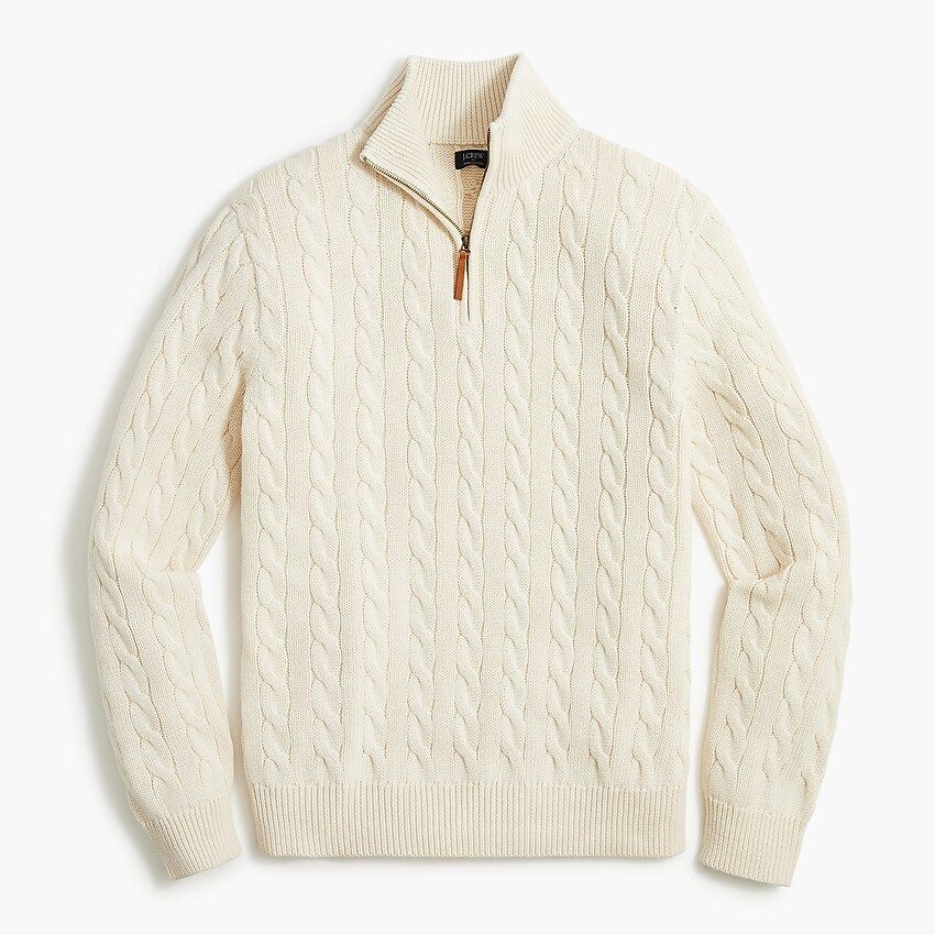 Cotton cable half-zip sweater | J.Crew Factory