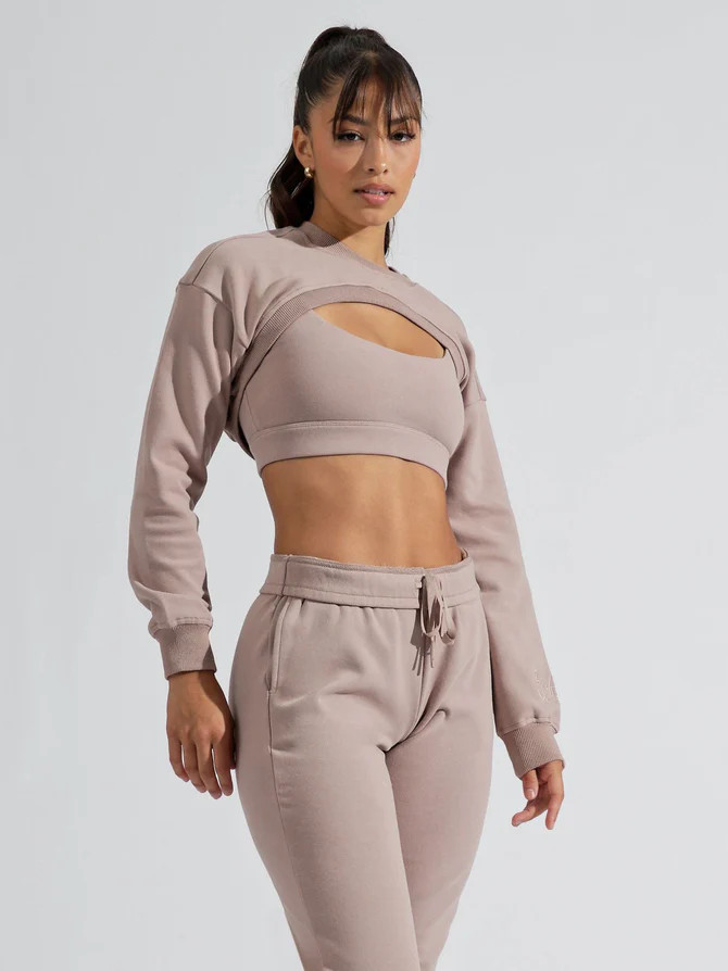 Cloud Bolero Shrug - Taupe | Buffbunny
