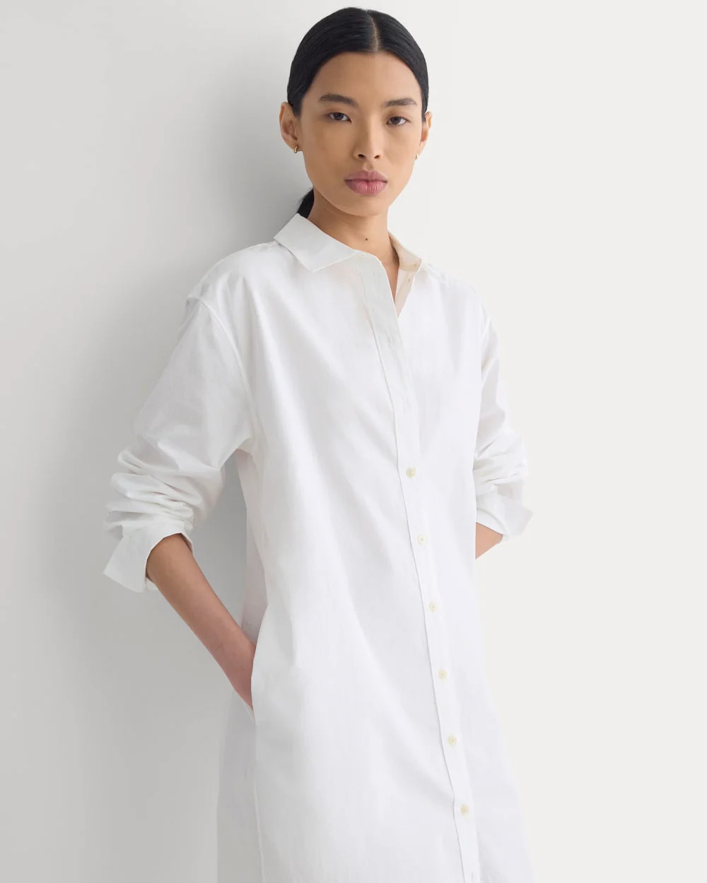 Midi Shirtdress in Ultrasoft Cotton | White | Everlane