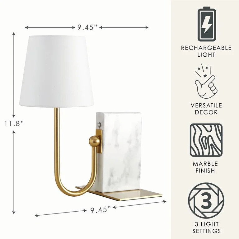 Home Decor Collection Marble Sconce Light Bookend | Walmart (US)