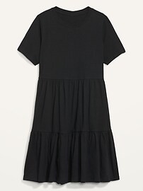 Short-Sleeve Tiered Slub-Knit Mini Swing Dress for Women | Old Navy (US)