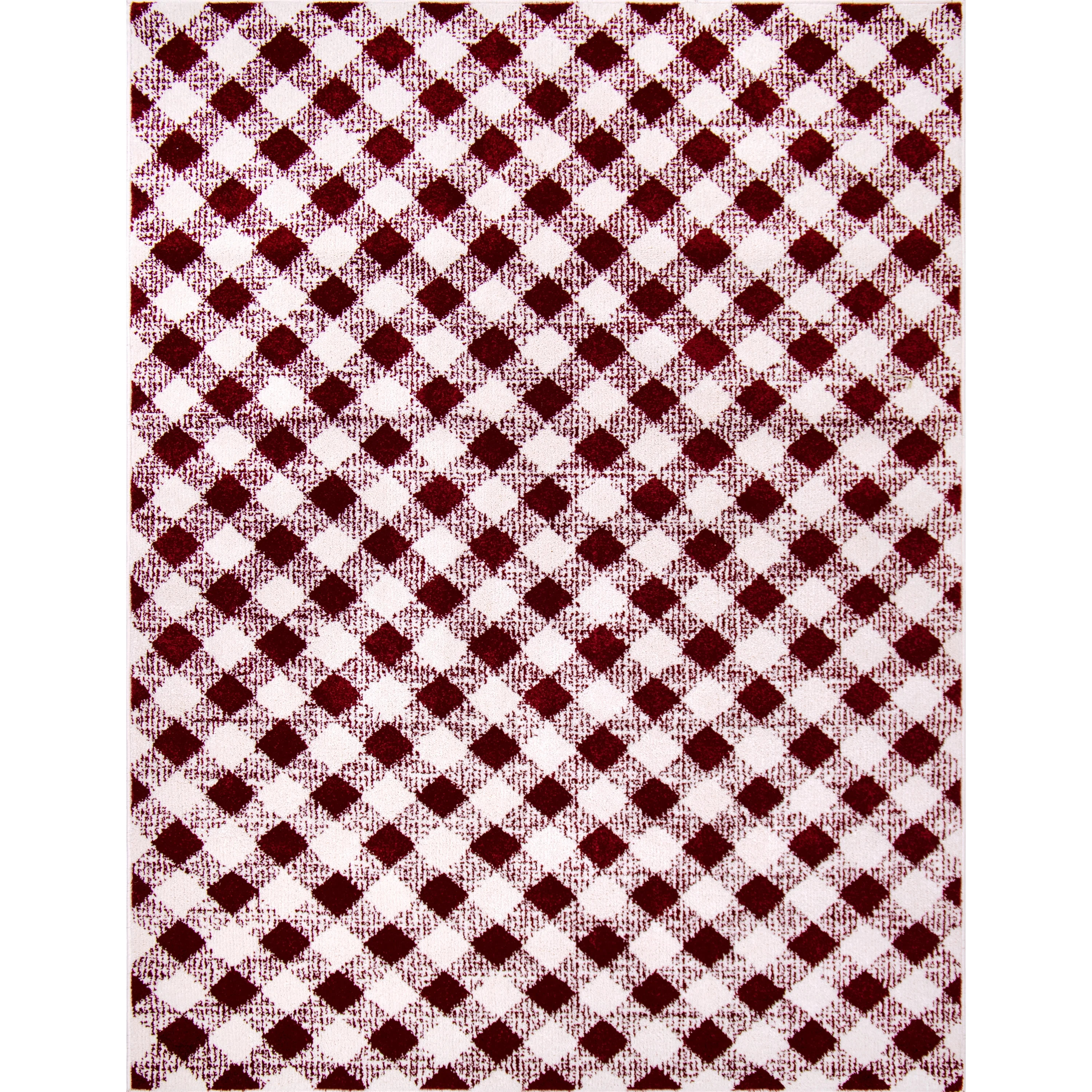 My Texas House Noelle 5'3" x 7' Burgundy White Plaid Indoor Area Rug - Walmart.com | Walmart (US)