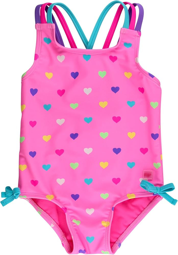 RuffleButts Girls UPF50+ Sun Protection Tie Shoulder/Cross Back One Piece Swimsuit | Amazon (US)
