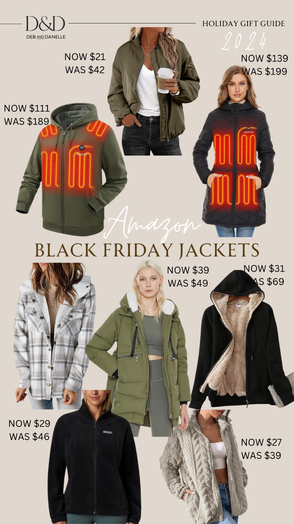 Here are some great jackets that are part of the Amazon Black Friday sale. That includes our long heated jacket, my green bomber jacket, and Deb’s flannel jacket. 

#LTKSaleAlert #LTKMidsize #LTKCyberWeek