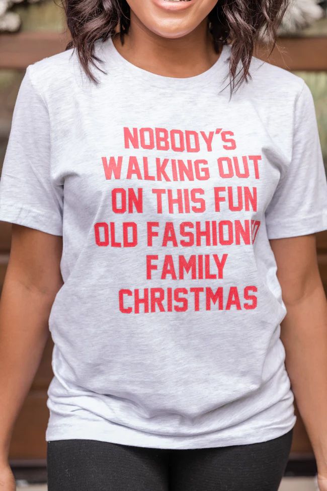 Fun Old Fashioned Family Christmas Graphic Ash Tee | The Pink Lily Boutique