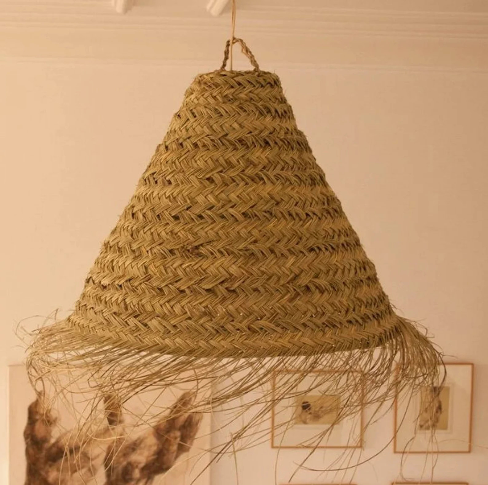 Moroccan Pendant Light With a Modern-boho Touch, Doum Straw CHANDELIER - Etsy | Etsy (US)