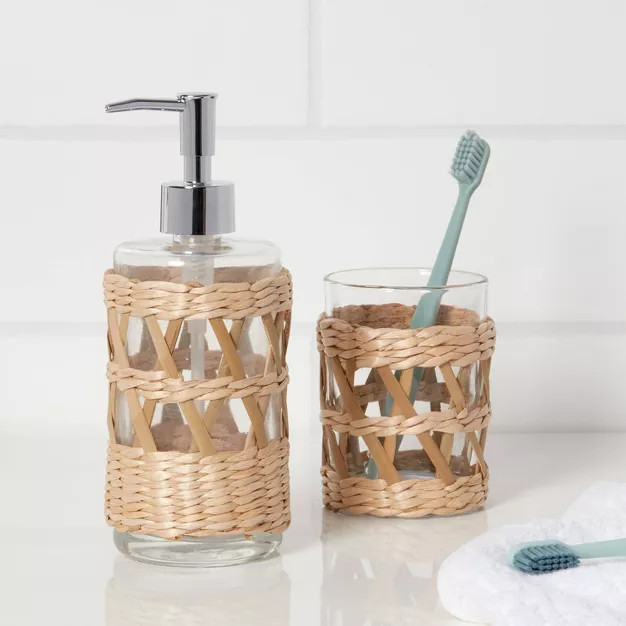 Woven and Glass Soap Pump Natural - Threshold™ | Target