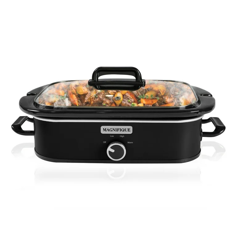 Magnifique 4-Quart Casserole Manual Slow Cooker with Keep Warm Setting,Black | Walmart (US)