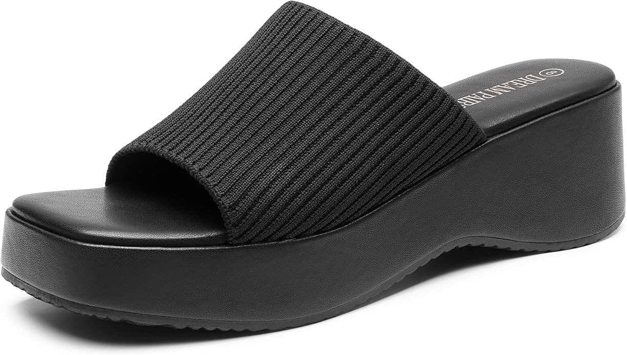 DREAM PAIRS Womens Slip on Wedges Platform Soft Cute Walking Comfort Flatform Sandals | Amazon (US)