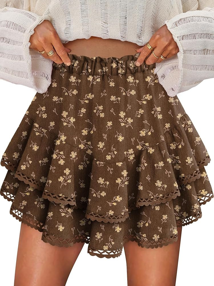 MODARANI Ruffle Skort for Women Country Concert Outfit Western Skirt XS-XXL | Amazon (US)