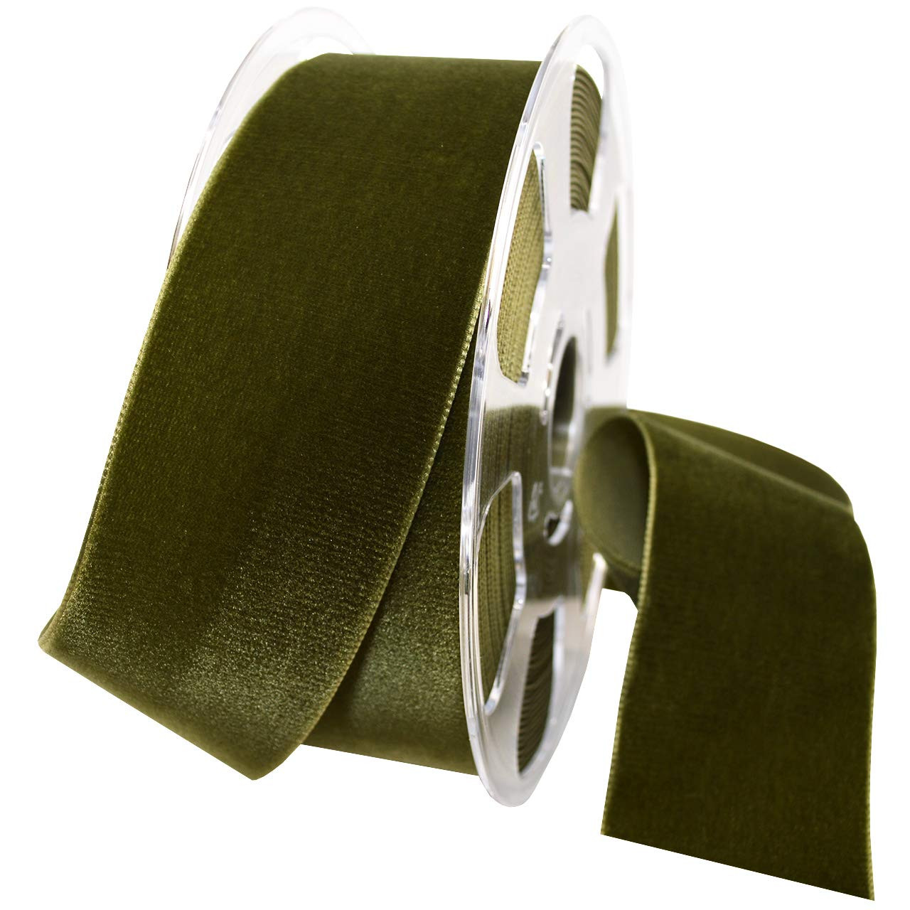 Morex Ribbon 012 Nylvalour Swiss Velvet Ribbon, Deep Sage | Amazon (US)