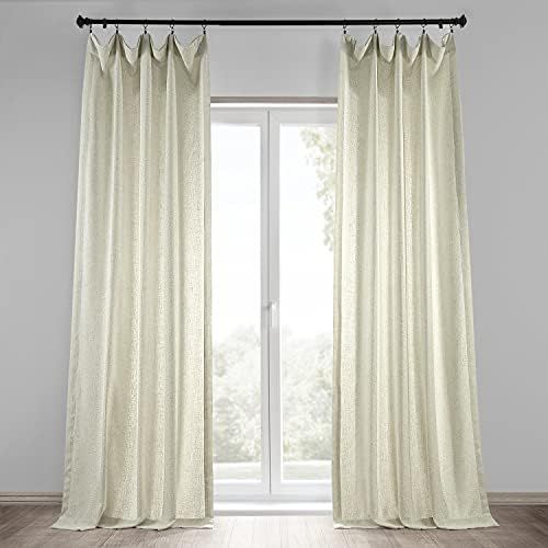 HPD Half Price Drapes Heavy Faux Linen Curtains for Bedroom 50 X 96 (1 Panel), FHLCH-VET13192-96, Ba | Amazon (US)