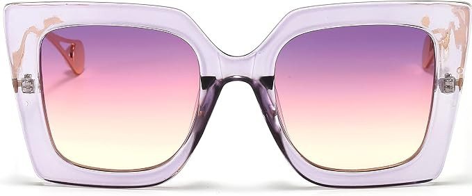 SUNBSR Fashion Oversized Square Sunglasses for Women Classic Big Frame Trendy Cute Cat Eye Style ... | Amazon (US)