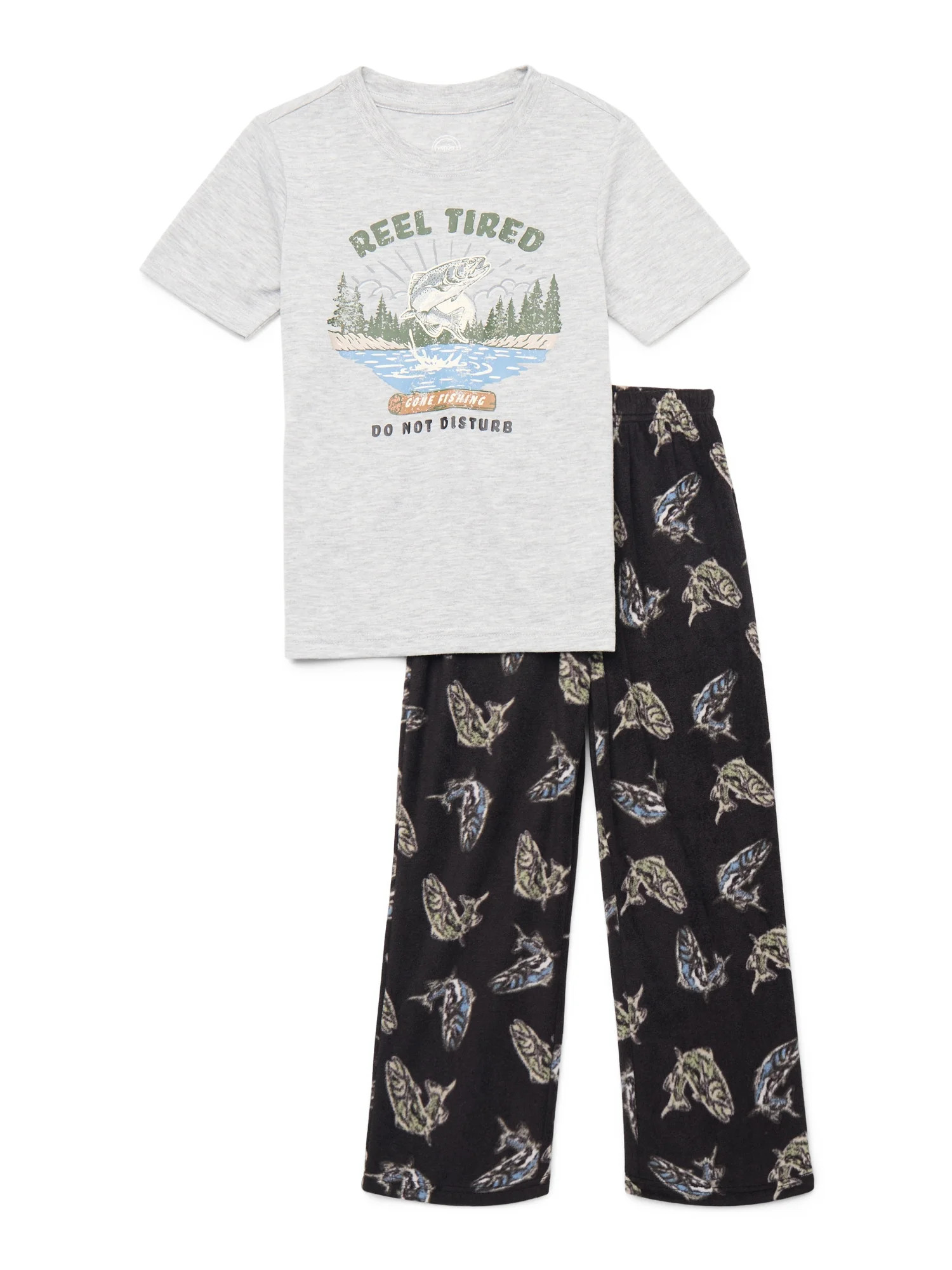 Wonder Nation Boys Short Sleeve Top and Pants, 2-Piece Sleep Set, Sizes 4-18 Plus Husky | Walmart (US)