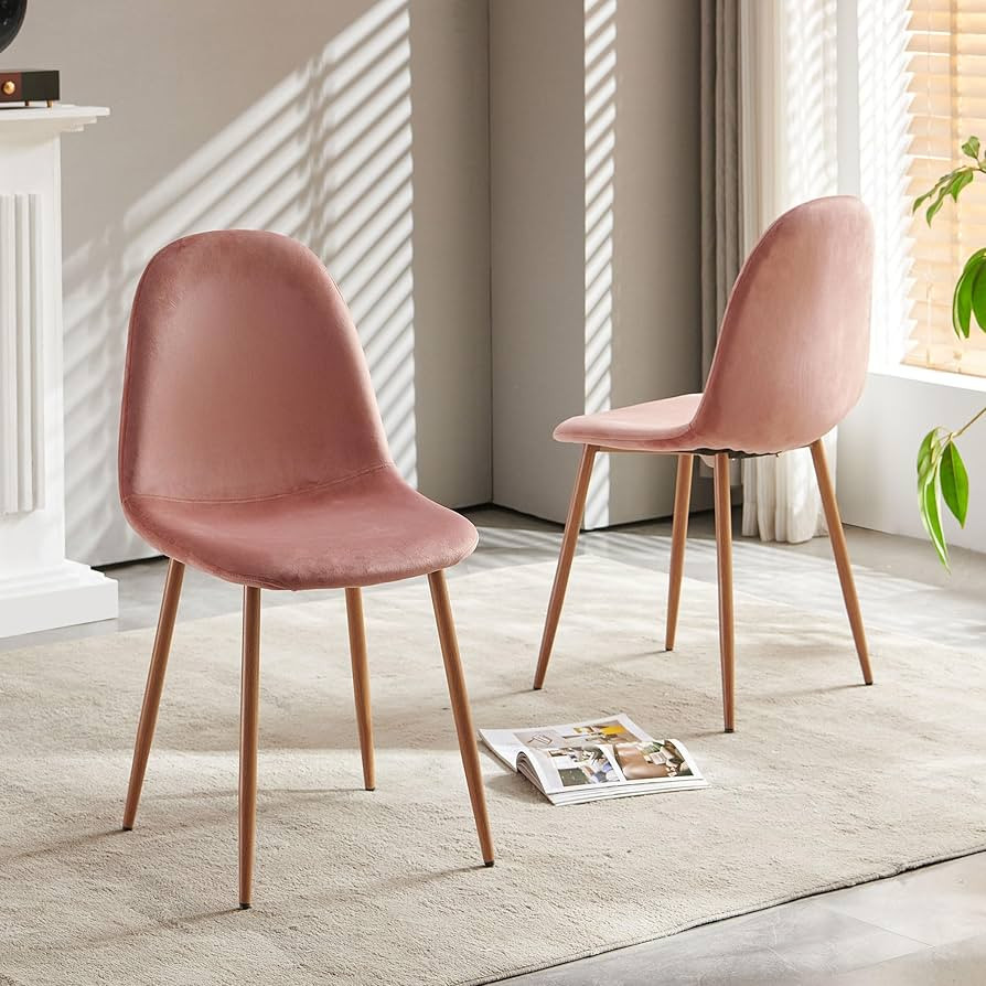 Dining Chair Set of 2, Comfy Living Room Chair Upholstered Accent Chair Elegant Velvet Side Chair... | Amazon (US)