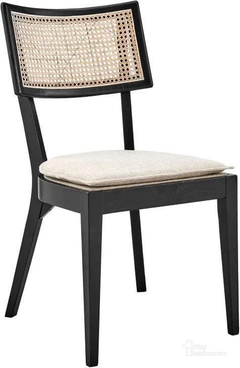 Caledonia Wood Dining Chair In Black Beige | 1stopbedrooms