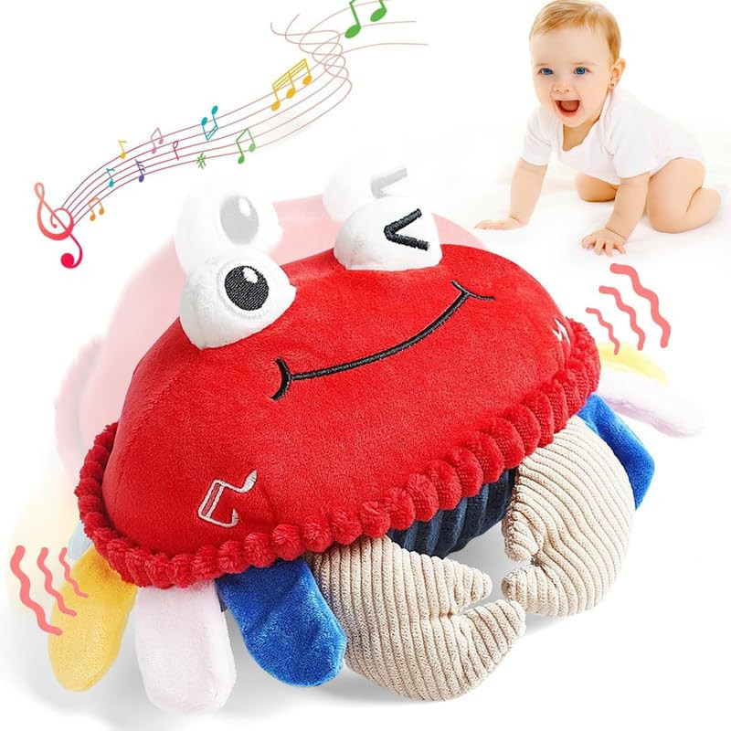 Baby Toys 12-18 Months, MATJEPAW Musical Crawling Crab Plush Toy, Dancing Moving Bouncing Educati... | Amazon (US)